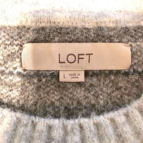 Loft Patchwork Fair Isle Sweater Sz L - Picture 7 of 9